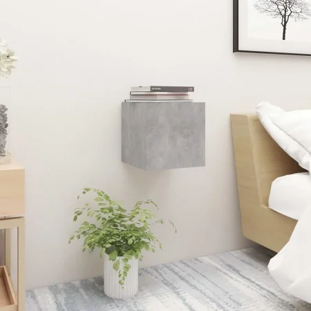 Mesita de noche madera de ingeniería gris hormigón 30,5x30x30cm by vidaXL, Nightstands - Ref: Foro24-3079718, Price: 24,49 €,...