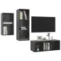 Muebles de salón 3 piezas madera de ingeniería gris brillo de vidaXL, Muebles TV - Ref: Foro24-3079735, Precio: 133,45 €, Des...