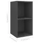 Muebles de salón 3 piezas madera de ingeniería gris brillo de vidaXL, Muebles TV - Ref: Foro24-3079735, Precio: 133,45 €, Des...