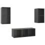 Living room furniture 3 pieces gray engineered wood with gloss by vidaXL, TV Furniture - Ref: Foro24-3079744, Price: 121,05 €...