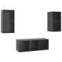 Muebles de salón 3 piezas madera de ingeniería gris con brillo de vidaXL, Muebles TV - Ref: Foro24-3079744, Precio: 122,42 €