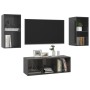 Wohnzimmermöbel, 3-teilig, graues Holzwerkstoff mit Glanz von vidaXL, TV-Möbel - Ref: Foro24-3079744, Preis: 122,52 €, Rabatt: %