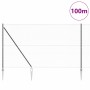 Reja con postes Gris 1.5 x 100 m Acero recubierto de PVC