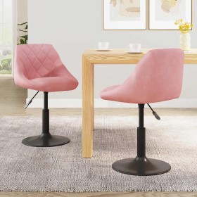Sillas de comedor giratorias 2 unidades terciopelo rosa