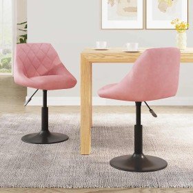 Sillas de comedor giratorias 2 unidades terciopelo rosa Sillas de comedor giratorias 2 unidades terciopelo rosa