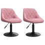 Sillas de comedor giratorias 2 unidades terciopelo rosa