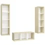 Living room furniture 3 pieces white engineered wood and Sonoma oak by vidaXL, TV Furniture - Ref: Foro24-3079759, Price: 174...