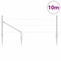 Reja con postes Plateado 0.4 x 10 m Acero recubierto de PVC