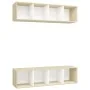 Wohnzimmermöbelwand 2 Einheiten weiß und Sonoma-Eiche von vidaXL, TV-Möbel - Ref: Foro24-3079786, Preis: 126,74 €, Rabatt: %