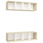 Wohnzimmermöbelwand 2 Einheiten weiß und Sonoma-Eiche von vidaXL, TV-Möbel - Ref: Foro24-3079786, Preis: 128,62 €, Rabatt: %