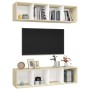 Wohnzimmermöbelwand 2 Einheiten weiß und Sonoma-Eiche von vidaXL, TV-Möbel - Ref: Foro24-3079786, Preis: 128,62 €, Rabatt: %