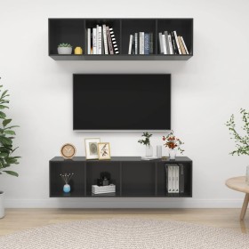 Wand-Wohnzimmermöbel, 2 Stück, glänzend graues Holzwerkstoff von vidaXL, TV-Möbel - Ref: Foro24-3079789, Preis: 123,09 €, Rab...
