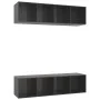 Wand-Wohnzimmermöbel, 2 Stück, glänzend graues Holzwerkstoff von vidaXL, TV-Möbel - Ref: Foro24-3079789, Preis: 121,63 €, Rab...