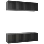 Wand-Wohnzimmermöbel, 2 Stück, glänzend graues Holzwerkstoff von vidaXL, TV-Möbel - Ref: Foro24-3079789, Preis: 123,09 €, Rab...