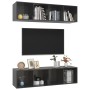 Muebles de salón de pared 2 uds madera ingeniería gris brillo de vidaXL, Muebles TV - Ref: Foro24-3079789, Precio: 122,98 €