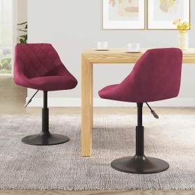 Sillas de comedor giratorias 2 unidades terciopelo rojo tinto Sillas de comedor giratorias 2 unidades terciopelo rojo tinto