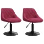 Sillas de comedor giratorias 2 unidades terciopelo rojo tinto