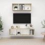 Wohnzimmermöbel 2 Stk. Holzwerkstoff weiß und Sonoma Eiche von vidaXL, TV-Möbel - Ref: Foro24-3079795, Preis: 114,54 €, Rabat...