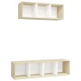 Wohnzimmermöbel 2 Stk. Holzwerkstoff weiß und Sonoma Eiche von vidaXL, TV-Möbel - Ref: Foro24-3079795, Preis: 114,54 €, Rabat...