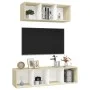 Wohnzimmermöbel 2 Stk. Holzwerkstoff weiß und Sonoma Eiche von vidaXL, TV-Möbel - Ref: Foro24-3079795, Preis: 113,05 €, Rabat...