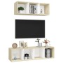Wohnzimmermöbel 2 Stk. Holzwerkstoff weiß und Sonoma Eiche von vidaXL, TV-Möbel - Ref: Foro24-3079795, Preis: 114,54 €, Rabat...
