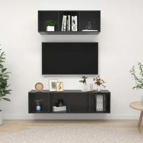 Wohnzimmermöbel 2-teilig, glänzend graues Holzwerkstoff von vidaXL, TV-Möbel - Ref: Foro24-3079798, Preis: 109,95 €, Rabatt: %