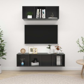 Wohnzimmermöbel 2-teilig, glänzend graues Holzwerkstoff von vidaXL, TV-Möbel - Ref: Foro24-3079798, Preis: 111,30 €, Rabatt: %