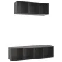 Living room furniture 2 pieces glossy gray engineered wood by vidaXL, TV Furniture - Ref: Foro24-3079798, Price: 109,95 €, Di...