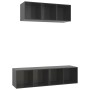 Wohnzimmermöbel 2-teilig, glänzend graues Holzwerkstoff von vidaXL, TV-Möbel - Ref: Foro24-3079798, Preis: 111,30 €, Rabatt: %