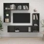 Living room furniture 4 pieces glossy gray engineered wood by vidaXL, TV Furniture - Ref: Foro24-3079825, Price: 205,17 €, Di...