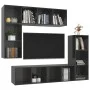 Living room furniture 4 pieces glossy gray engineered wood by vidaXL, TV Furniture - Ref: Foro24-3079825, Price: 205,17 €, Di...