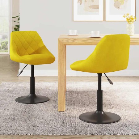 Sillas de comedor giratorias 2 uds terciopelo amarillo mostaza