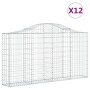 Gabionenkörbe 12 Stück Eisenbogenform 200x30x100/120 cm von vidaXL, Töpfe und Pflanzgefäße - Ref: Foro24-3145440, Preis: 947,...
