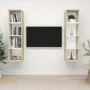 Wandmontierte Wohnzimmermöbel, 2 Stück, Weiß und Sonoma-Eiche von vidaXL, TV-Möbel - Ref: Foro24-3079867, Preis: 126,94 €, Ra...