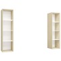 Muebles de salón de pared 2 piezas blanco y roble Sonoma