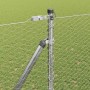 Reja con postes Plateado 1.5 x 10 m Acero recubierto de PVC