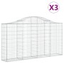 Gabionenkörbe 3 Stück Bogenform Eisen 200x30x100/120 cm von vidaXL, Töpfe und Pflanzgefäße - Ref: Foro24-3145431, Preis: 234,...