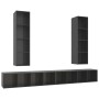 Muebles de salón de pared 4 pzas madera ingeniería gris brillo de vidaXL, Muebles TV - Ref: Foro24-3079897, Precio: 243,79 €,...
