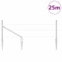 Reja con postes Plateado 0.4 x 25 m Acero recubierto de PVC