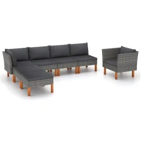 Garden furniture set 7 pieces synthetic rattan eucalyptus gray by vidaXL, Garden sets - Ref: Foro24-3082080, Price: 477,90 €,...