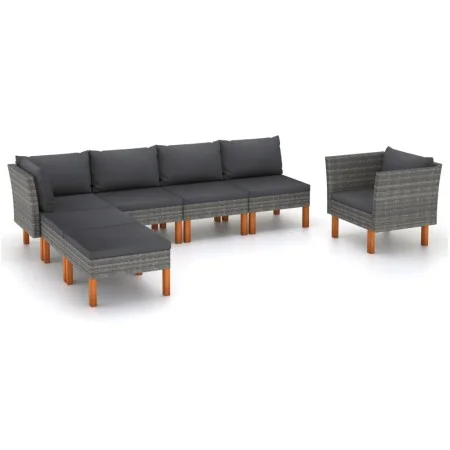 Gartenmöbel-Set 7-teilig synthetisches Rattan Eukalyptusgrau von vidaXL, Gartensets - Ref: Foro24-3082080, Preis: 477,90 €, R...