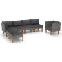 Gartenmöbel-Set 7-teilig synthetisches Rattan Eukalyptusgrau von vidaXL, Gartensets - Ref: Foro24-3082080, Preis: 477,90 €, R...