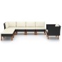 Gartenmöbel-Set, 7-teilig, schwarzes Eukalyptus-Kunstrattan von vidaXL, Gartensets - Ref: Foro24-3082081, Preis: 458,17 €, Ra...