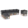Gartenmöbel-Set 7-teilig synthetisches Rattan Eukalyptusgrau von vidaXL, Gartensets - Ref: Foro24-3082082, Preis: 527,74 €, R...
