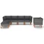 Garden furniture set 7 pieces synthetic rattan gray eucalyptus by vidaXL, Garden sets - Ref: Foro24-3082082, Price: 527,74 €,...