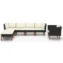 Garden furniture set 7 pieces black eucalyptus synthetic rattan by vidaXL, Garden sets - Ref: Foro24-3082083, Price: 483,93 €...