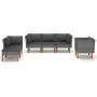 Garden furniture set 6 pieces synthetic rattan gray eucalyptus by vidaXL, Garden sets - Ref: Foro24-3082084, Price: 476,78 €,...