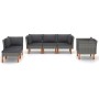 Gartenmöbel-Set 6-teilig, synthetisches Rattan, grau, Eukalyptus von vidaXL, Gartensets - Ref: Foro24-3082084, Preis: 484,69 ...