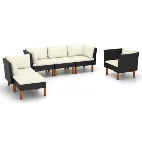 9-teiliges Gartenmöbel-Set synthetisches Eukalyptus-Rattan schwarz von vidaXL, Gartensets - Ref: Foro24-3082085, Preis: 451,8...