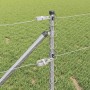 Reja con postes Plateado 0.6 x 25 m Acero recubierto de PVC
